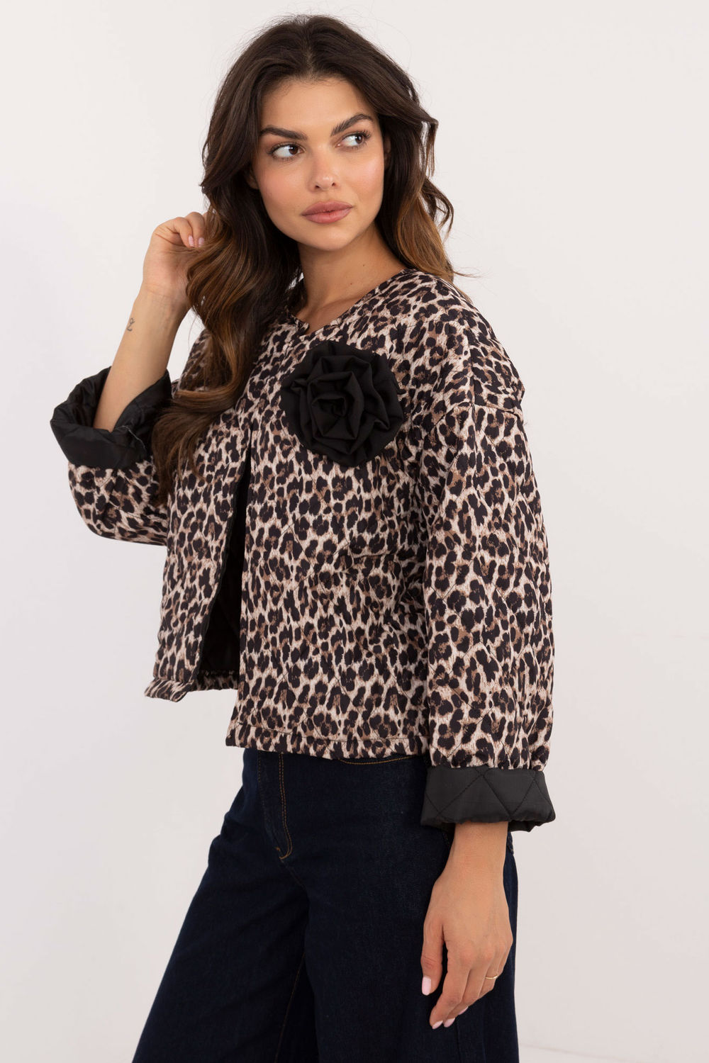 Kurtka Damska Model DHJ-KR-A8357-2.87 Black/Beige - Italy Moda - obrazek 4