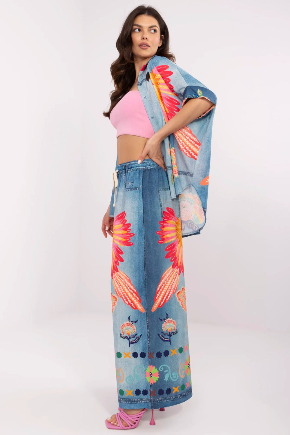 Spodnie Damskie Model DHJ-SP-19183-6.79 Blue - Italy Moda - obrazek 3