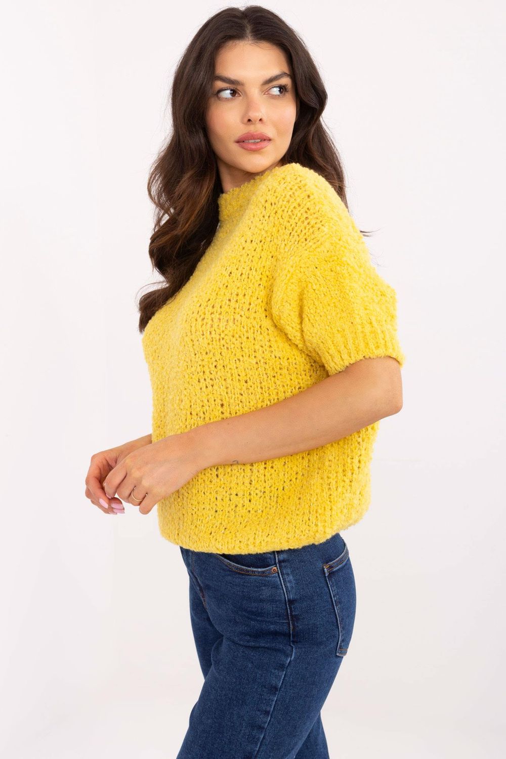 Sweter Damski Model MI-SW-2701.23 Yellow - Italy Moda - obrazek 3
