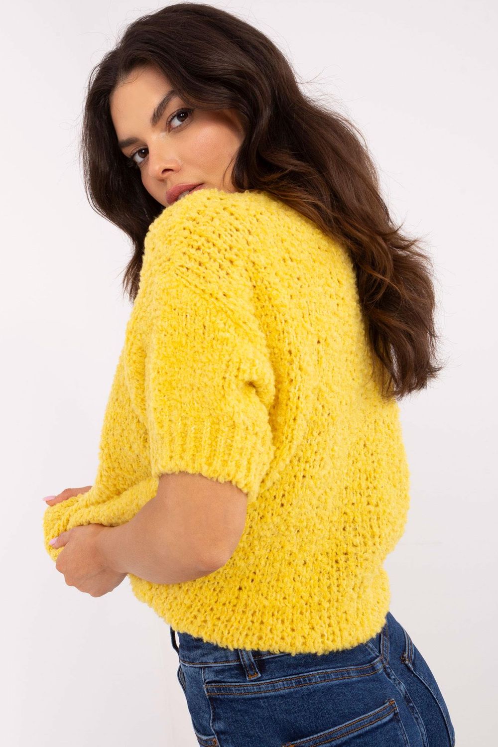 Sweter Damski Model MI-SW-2701.23 Yellow - Italy Moda - obrazek 4