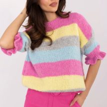 Sweter Damski Model MI-SW-1903.94 Grey/Pink – Italy Moda