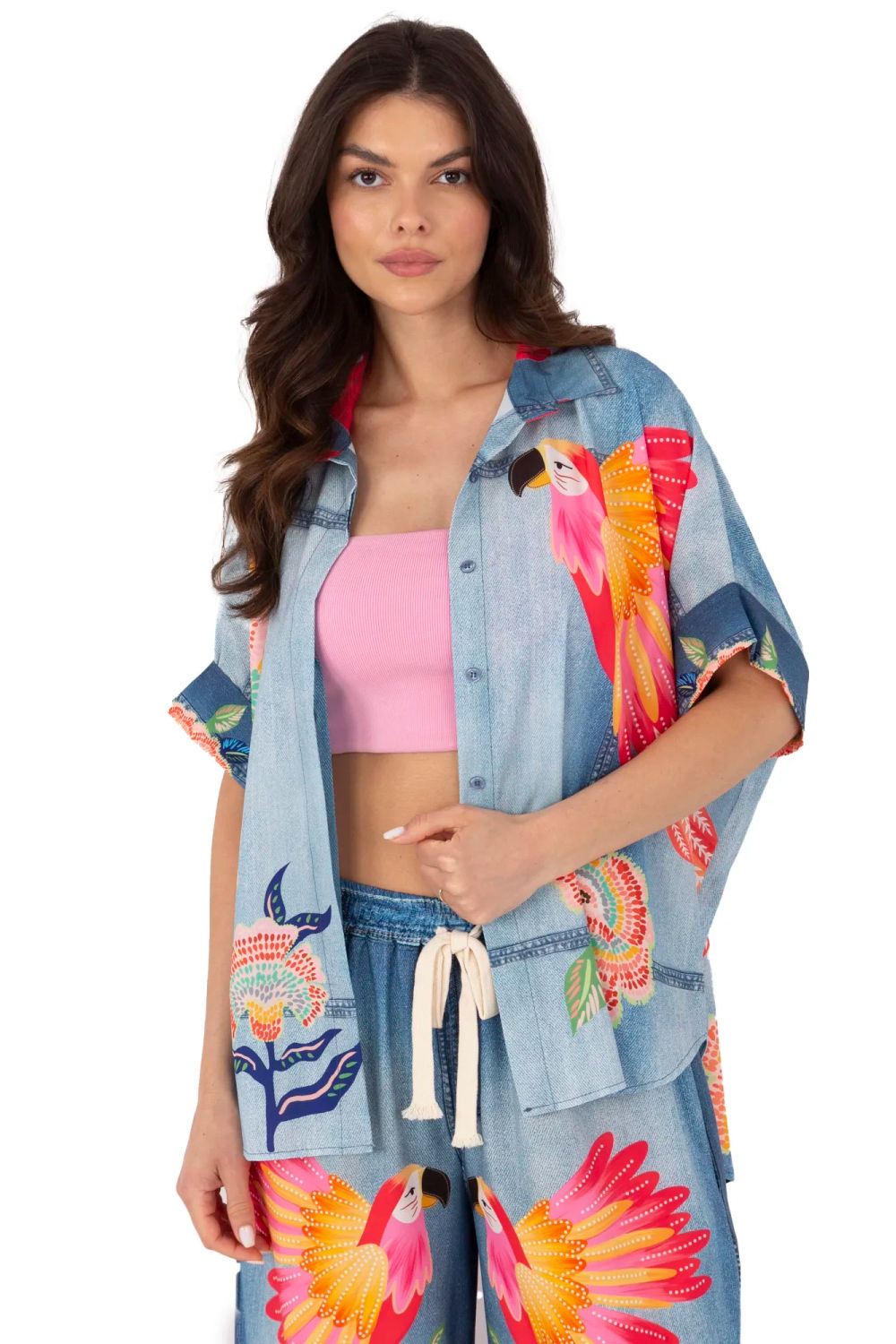 Koszula Damska Model DHJ-KS-19007-6.86 Blue - Italy Moda - obrazek 4