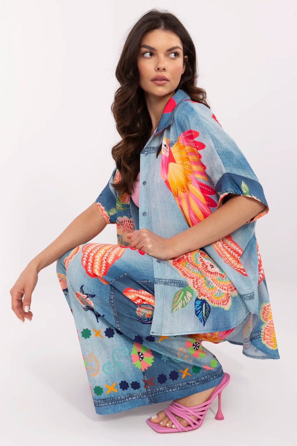 Koszula Damska Model DHJ-KS-19007-6.86 Blue - Italy Moda - obrazek 5