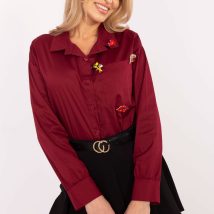 Koszula Damska Model DHJ-KS-9230.75P Bordo – Italy Moda