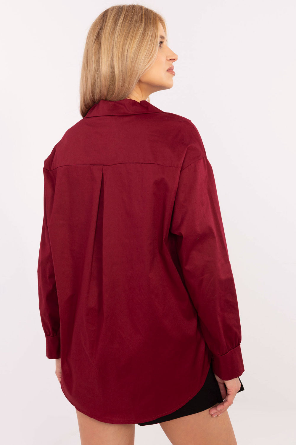 Koszula Damska Model DHJ-KS-9230.75P Bordo - Italy Moda - obrazek 4