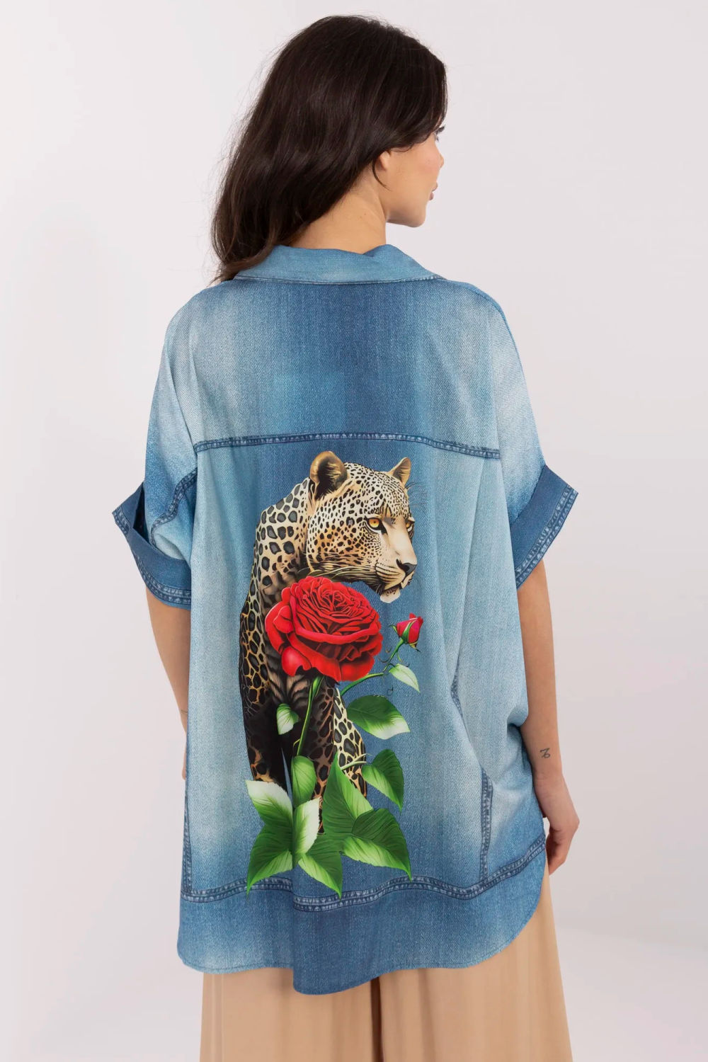 Koszula Damska Model DHJ-KS-19007-7.85 Blue - Italy Moda - obrazek 4