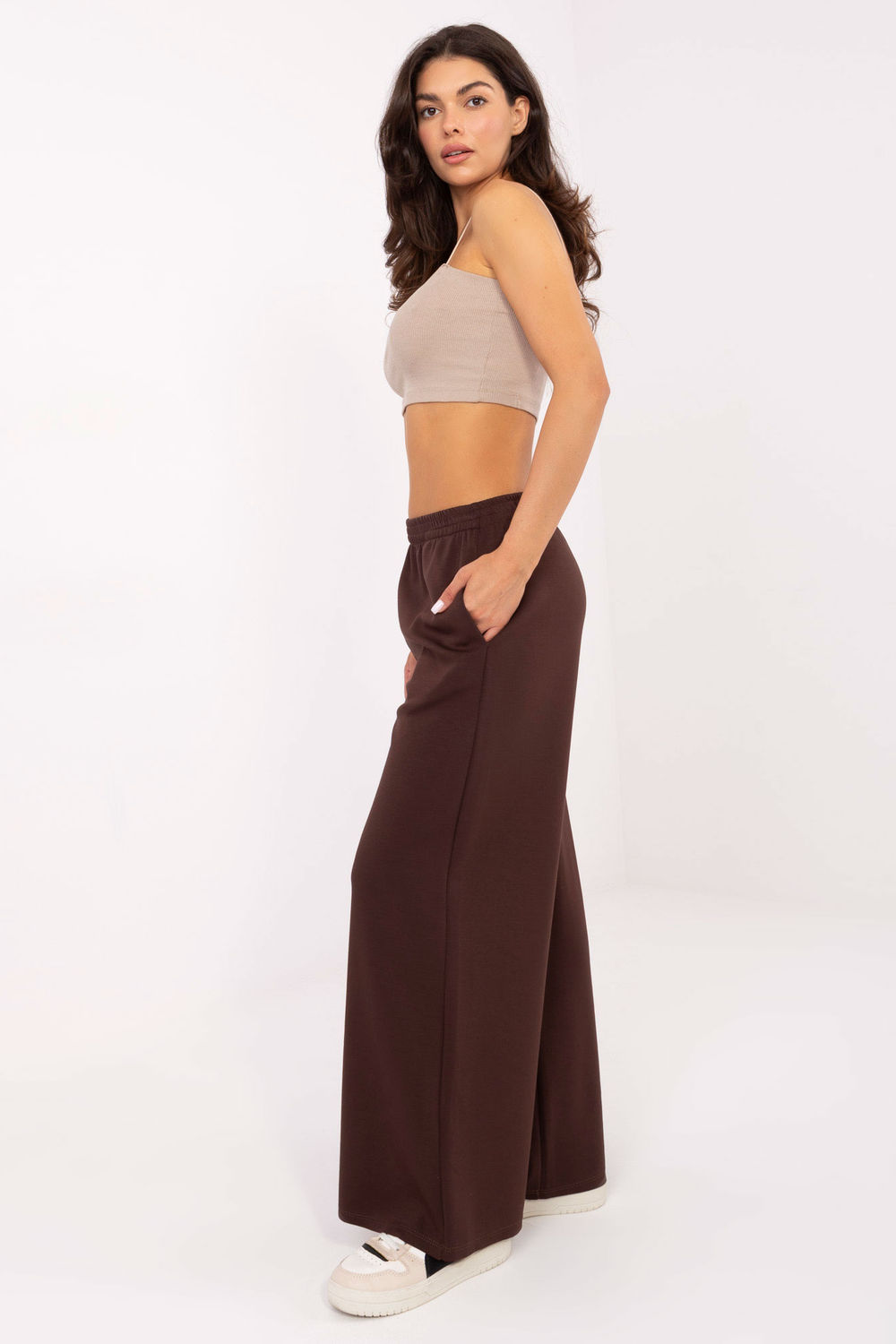 Spodnie Damskie Model IT-SP-21559.75 Dark Brown - Italy Moda - obrazek 3