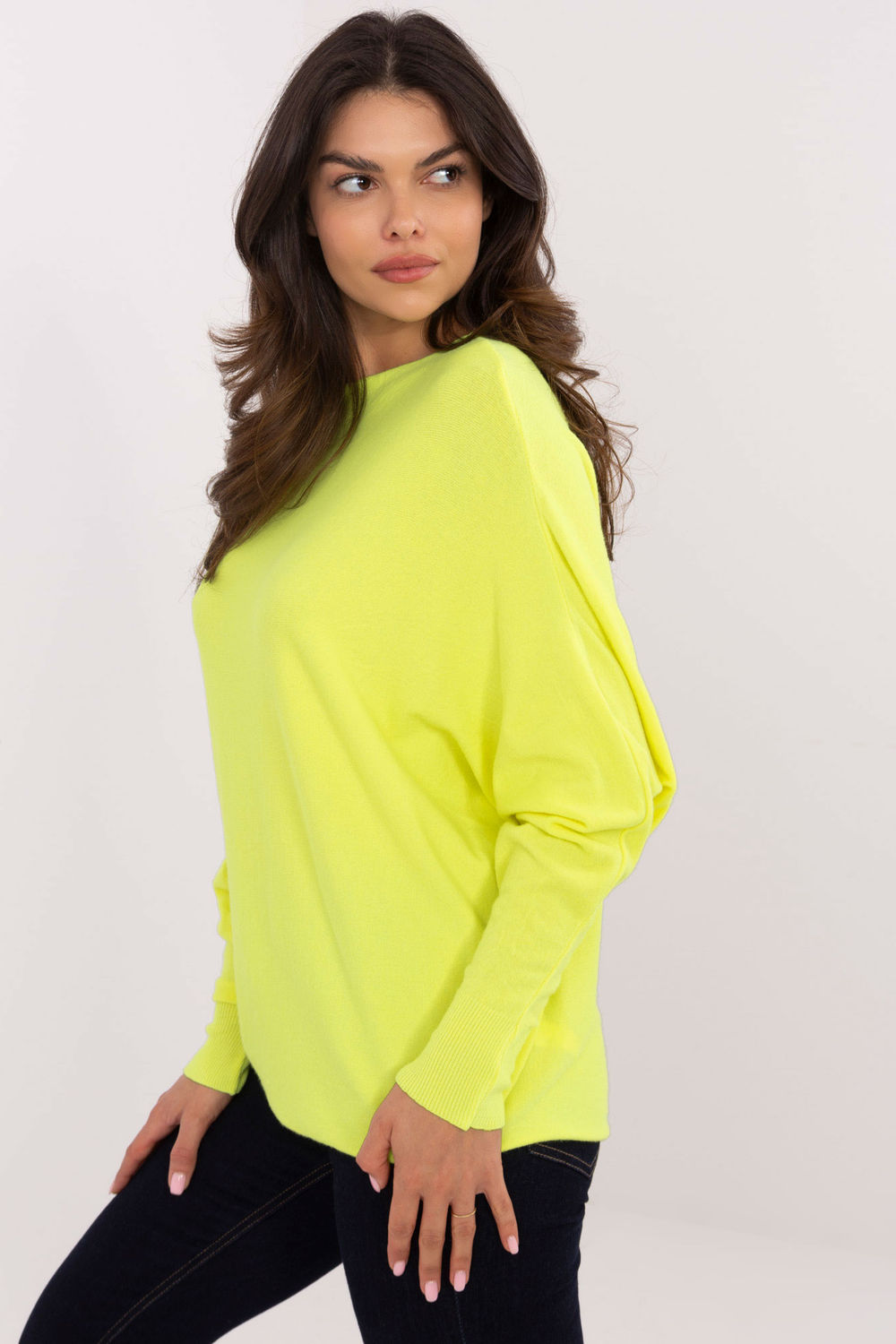 Sweter Damski Model DHJ-SW-8862.91 Fluo Yellow - Italy Moda - obrazek 3