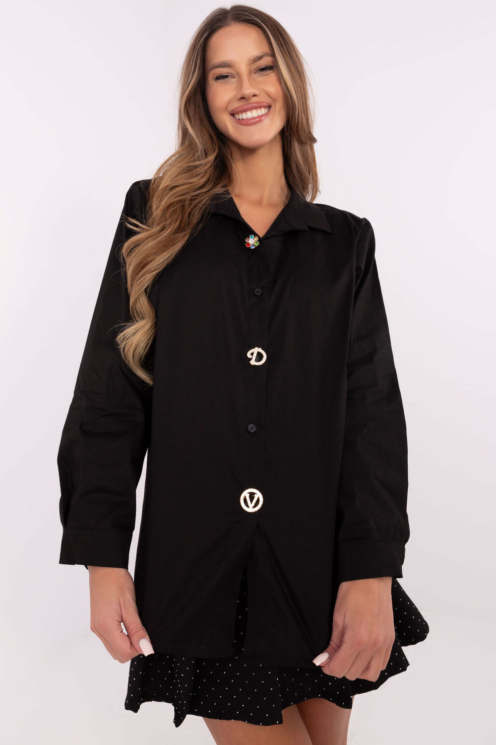 Koszula Damska Model DHJ-KS-20132.04P Black - Italy Moda - obrazek 3