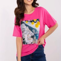 Tshirt Damski Model MI-TS-M3221-1.20P Dark Pink – Italy Moda