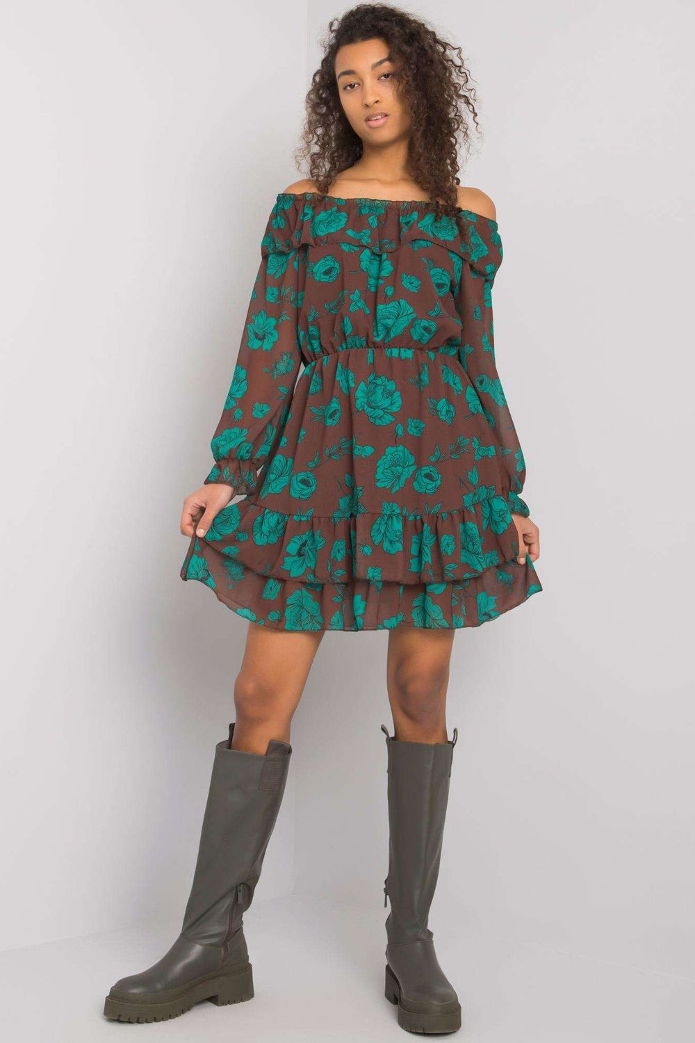 Sukienka Model DHJ-SK-15015.56P Brown - Italy Moda - obrazek 3