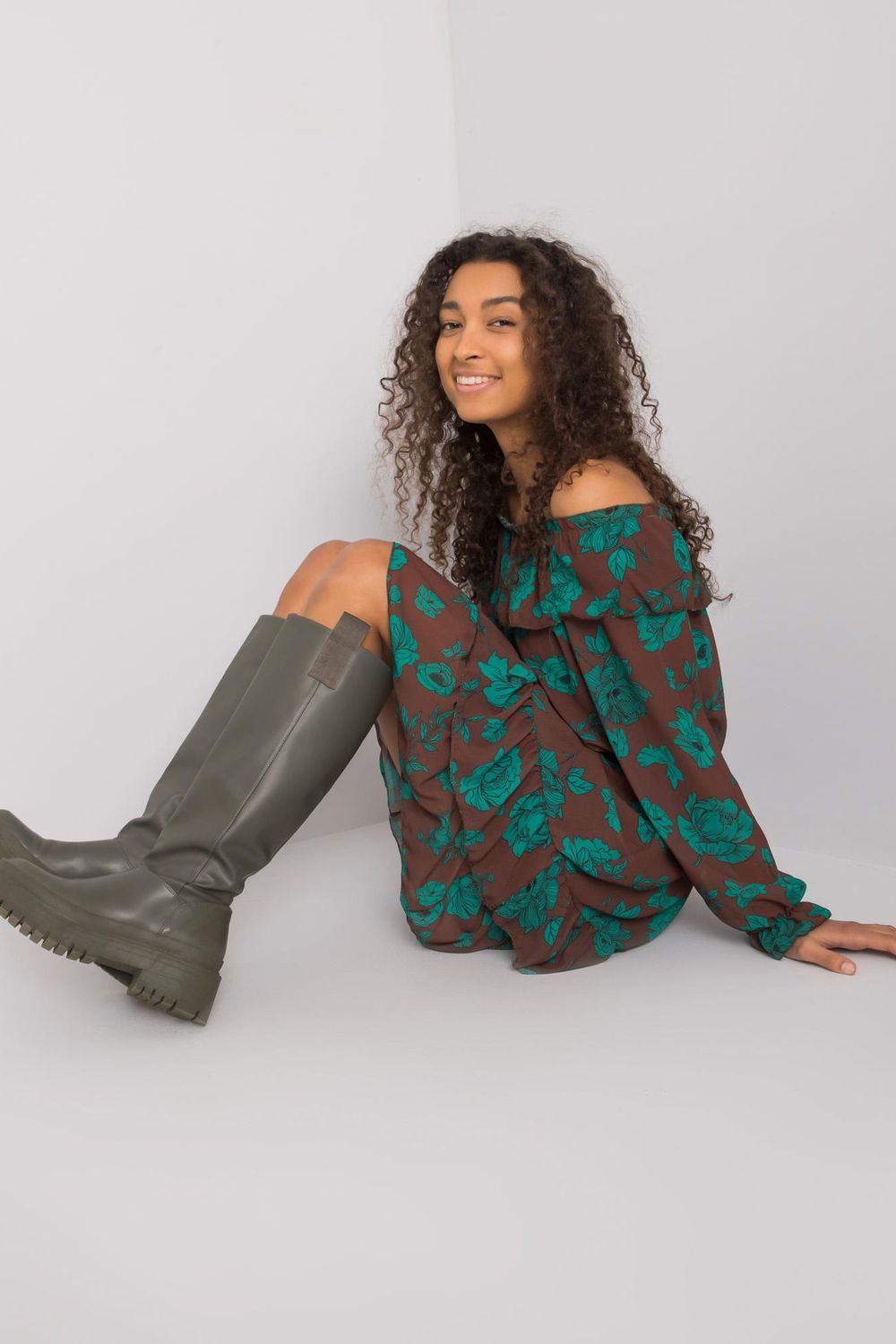 Sukienka Model DHJ-SK-15015.56P Brown - Italy Moda - obrazek 4