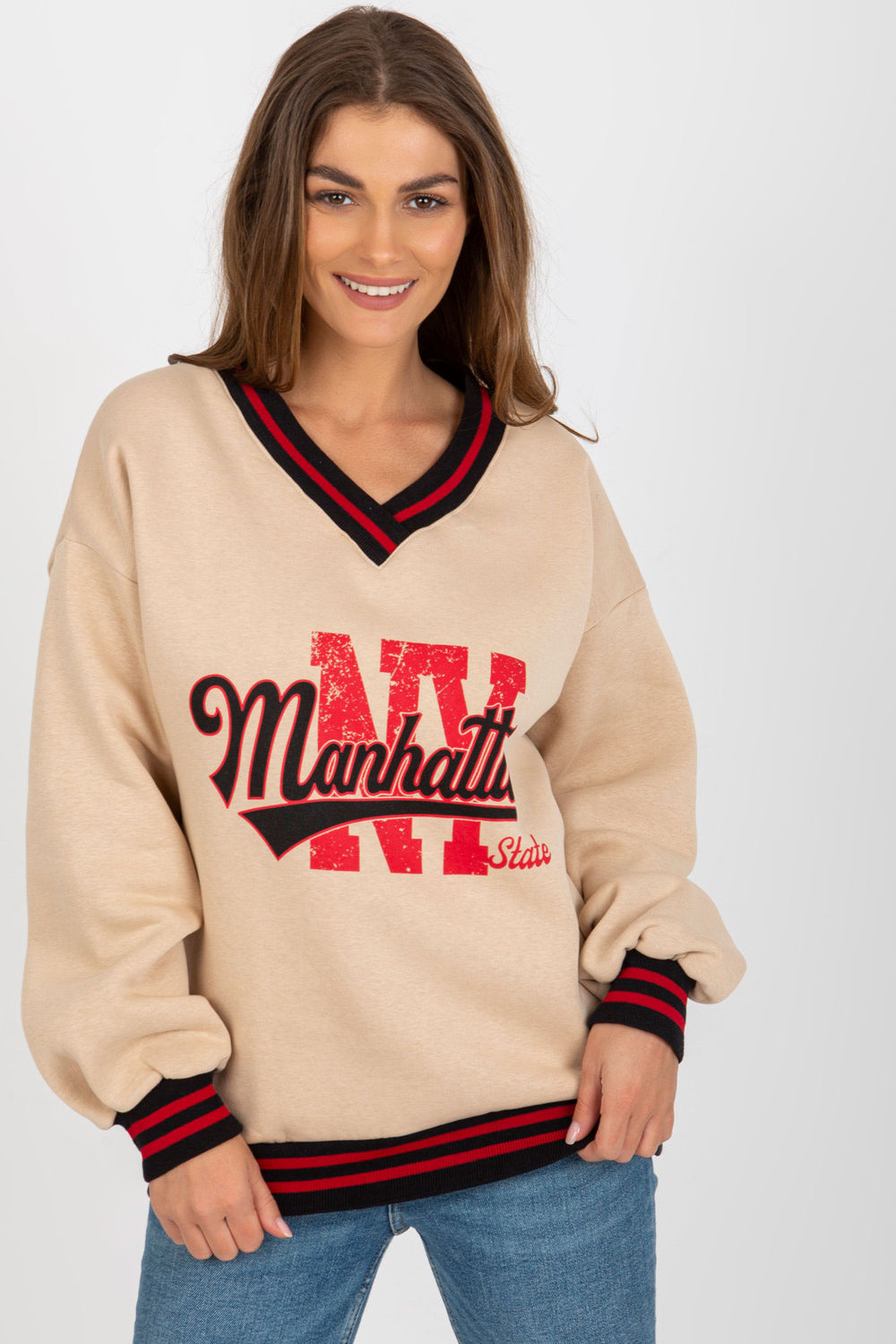 Bluza Damska Model EM-BL-754.37 Beige - Ex Moda