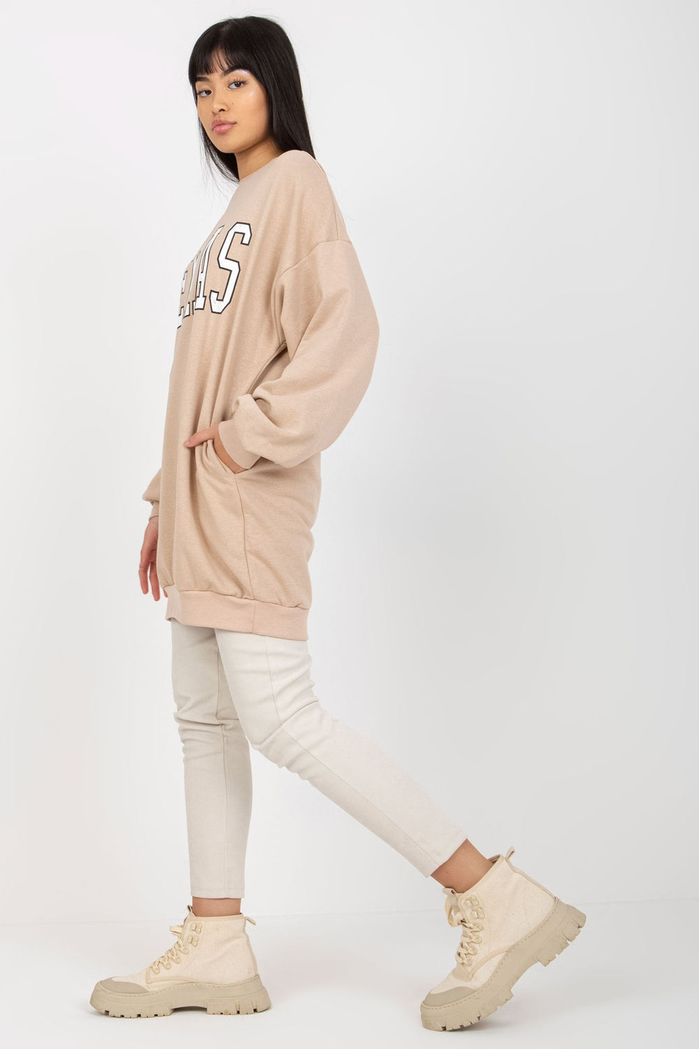 Bluza Damska Model EM-BL-U719.82P Beige - Ex Moda - obrazek 4