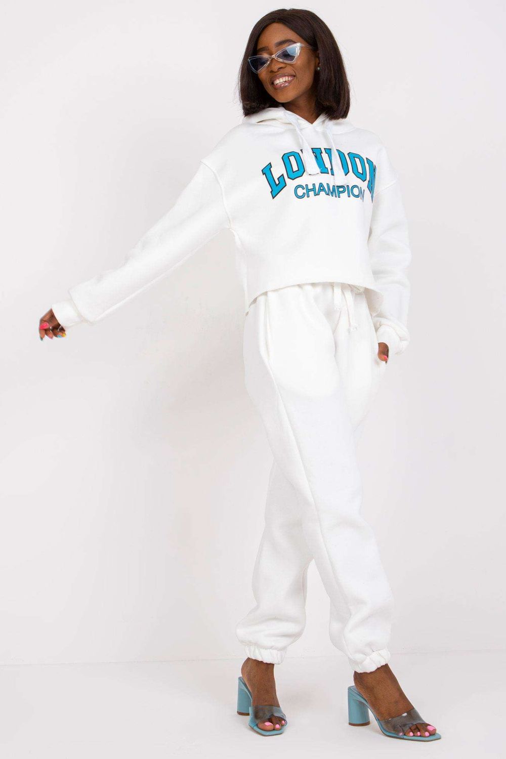 Spodnie Komplet Model EM-KMPL-720.01 Ecru - Ex Moda - obrazek 3