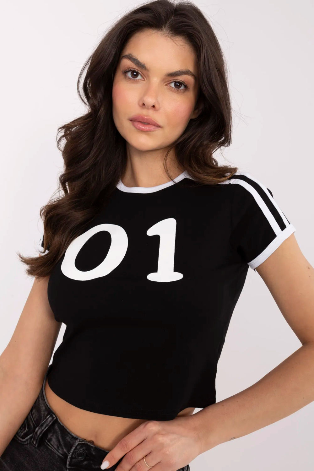 Tshirt Damski Model NM-TS-NG25218.83 Black/White - NM - obrazek 5