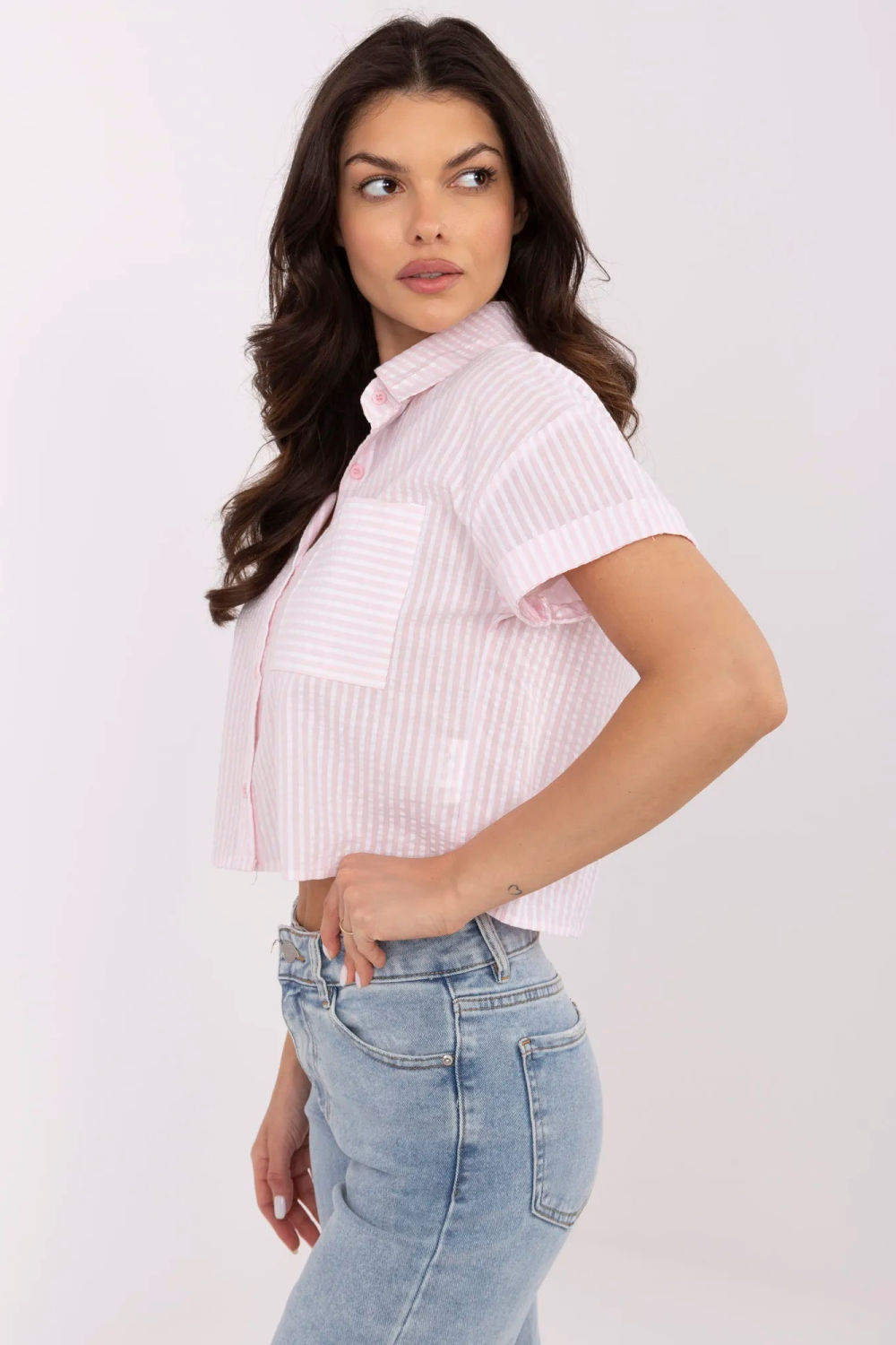 Koszula Damska Model NM-KS-KA-01148.50P White/Pink - NM - obrazek 3