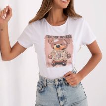 Tshirt Damski Model NM-TS-NG25285.74P White/Beige – NM