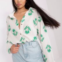 Koszula Damska Model LK-KS-509349.04 White/Green – Lakerta