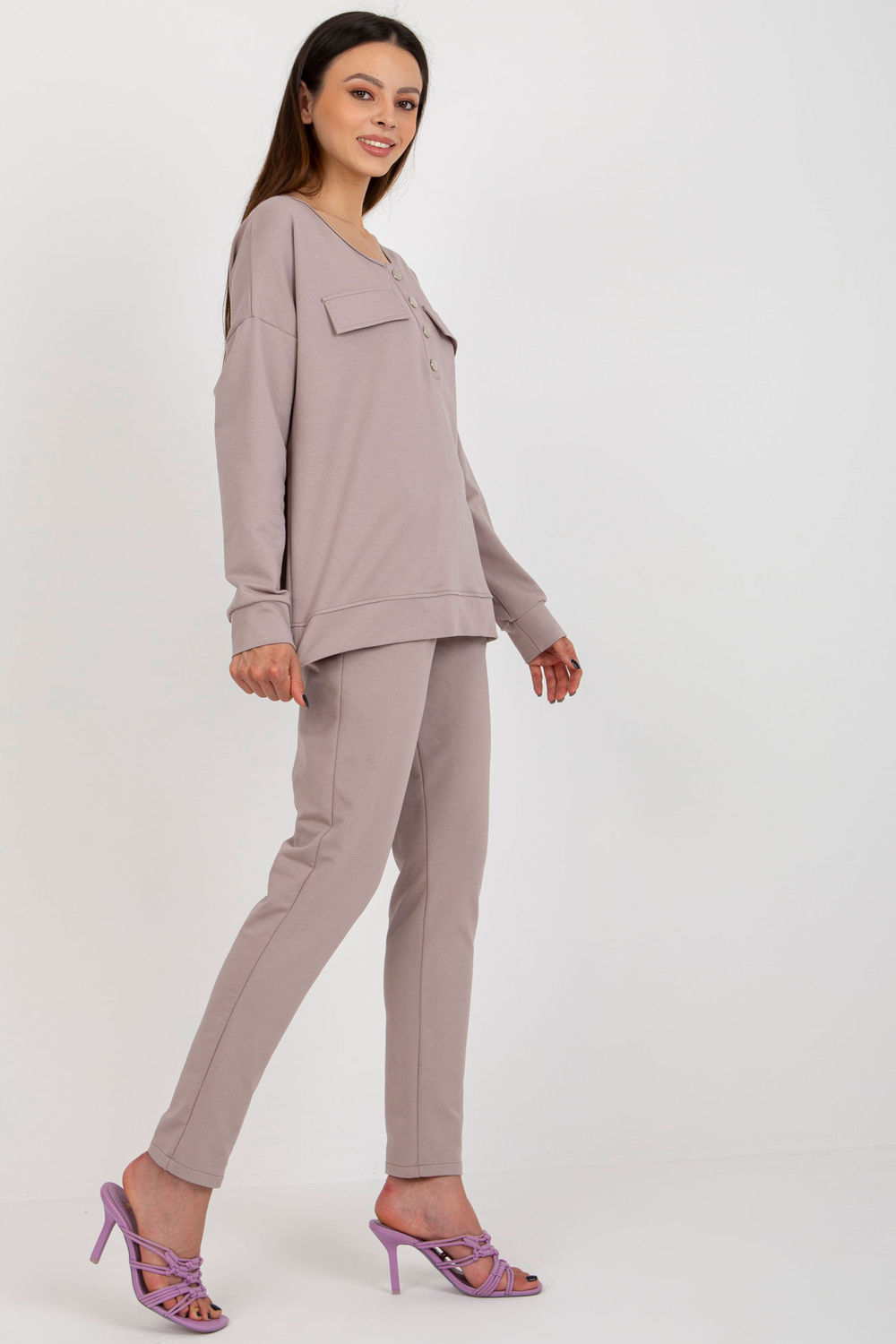 Spodnie Komplet Model LK-KMPL-509315.06 Dark Beige - Lakerta - obrazek 5