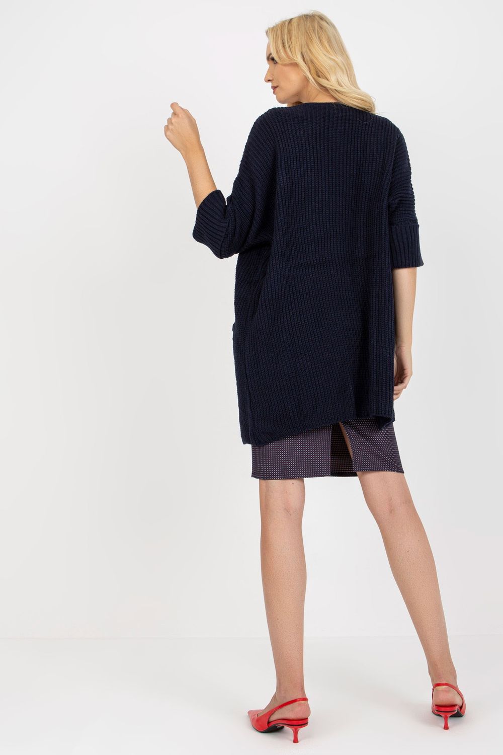 Sweter Kardigan Model LO-SW-LK-3002.98P Navy - Rue Paris - obrazek 4