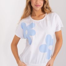 Bluzka Model RV-BZ-9628.26X White/Blue – Rue Paris