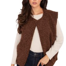 Kamizelka Model IT-KZ-FL9622.29P Brown – Rue Paris