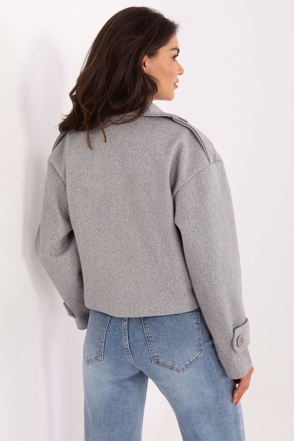 Płaszcz Damski Model IT-KR-A9558.62 Grey - Rue Paris - obrazek 4