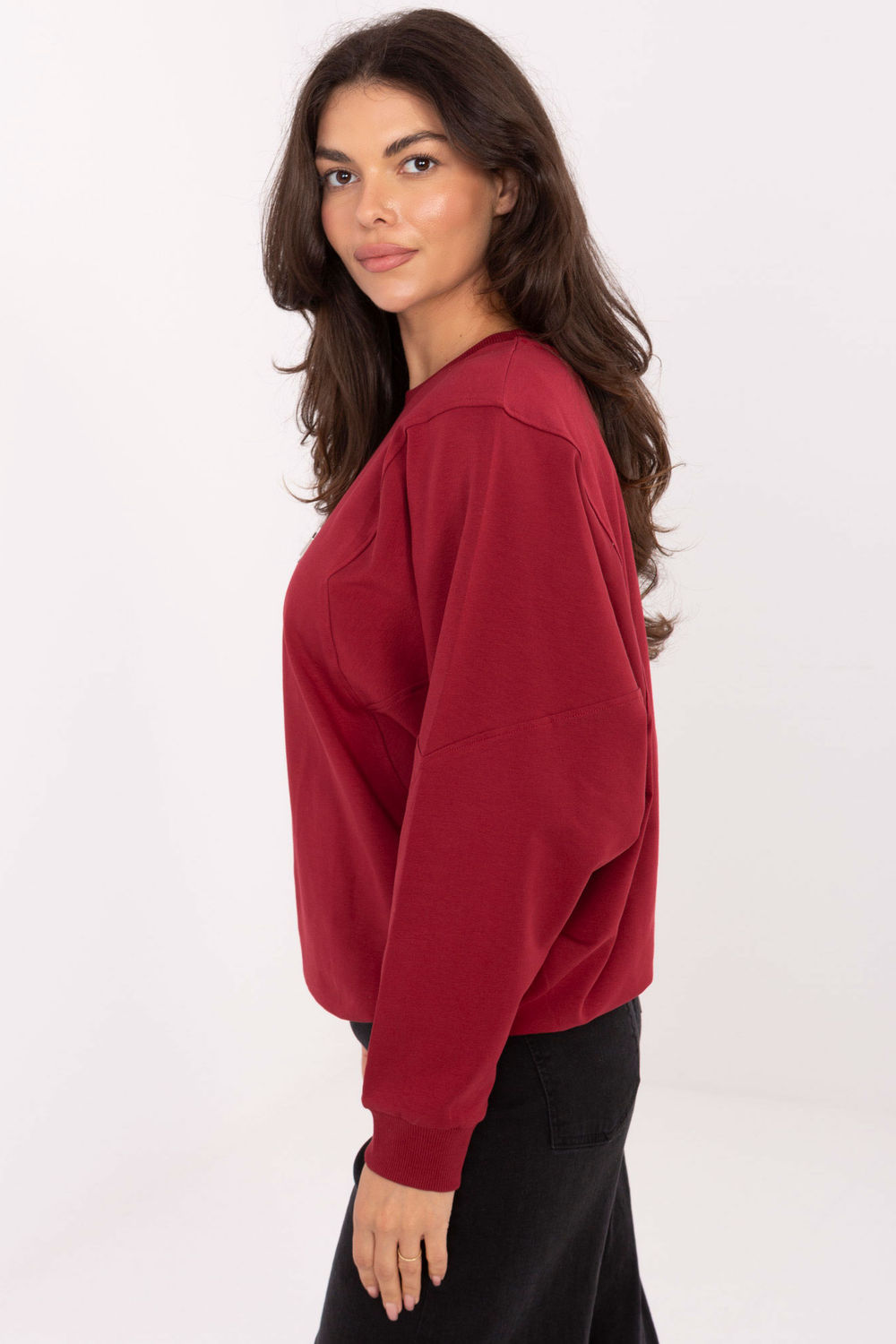 Bluza Damska Model RV-BL-A877.19P Bordo - Rue Paris - obrazek 3