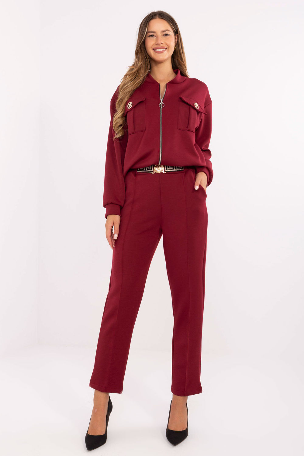 Spodnie Komplet Model IT-KMPL-9731.49 Bordo - Rue Paris