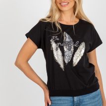 Bluzka Model RV-BZ-8921.66 Black – Rue Paris