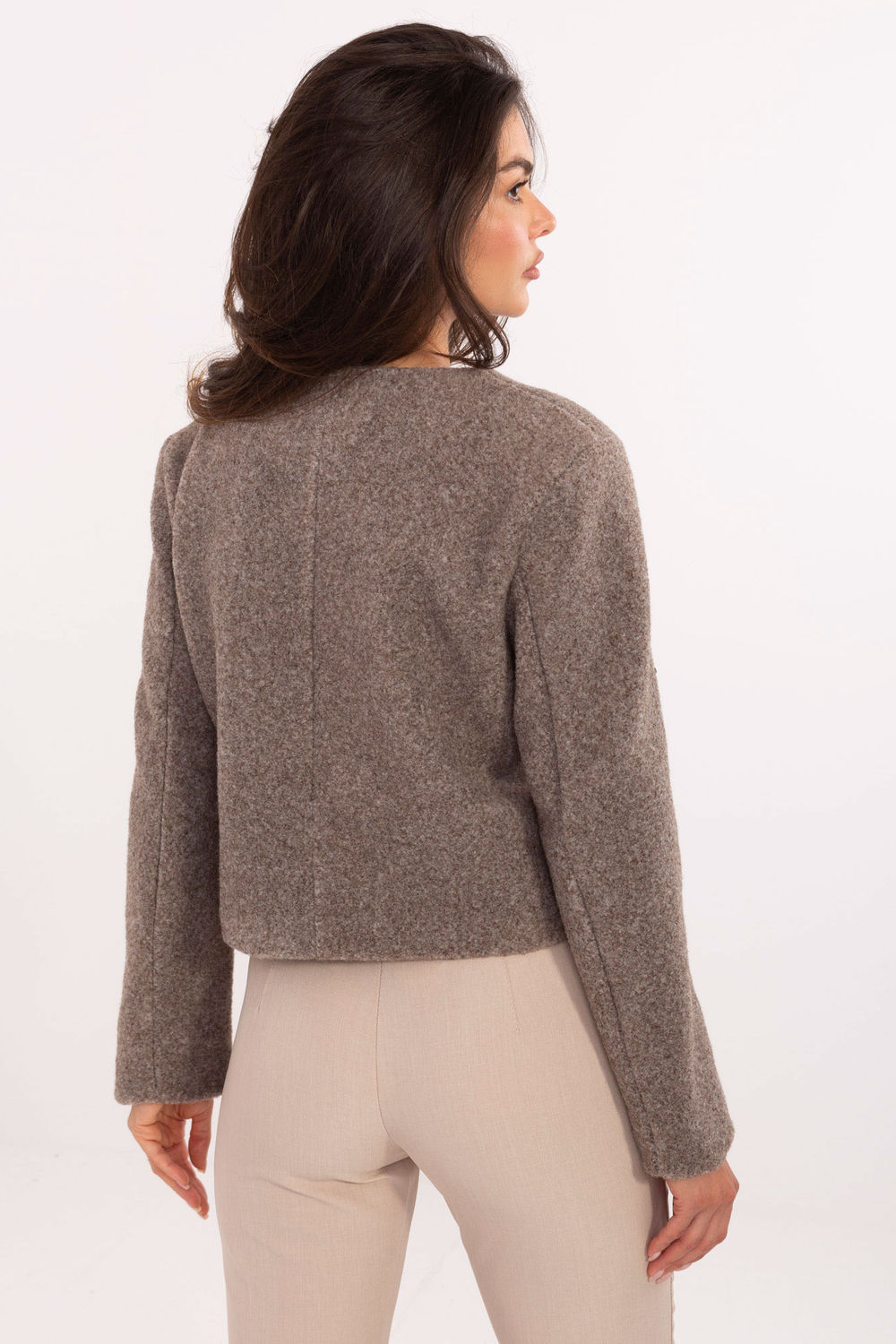 Żakiet IT-KR-FL9586.64 Dark Beige - Rue Paris - obrazek 4