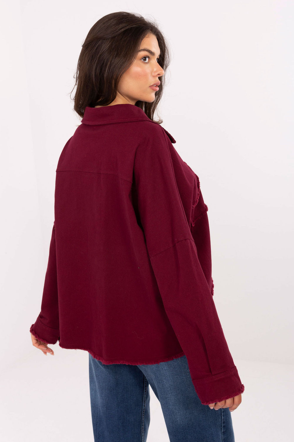 Koszula Damska Model IT-KS-FL5779.87 Bordo - Rue Paris - obrazek 4