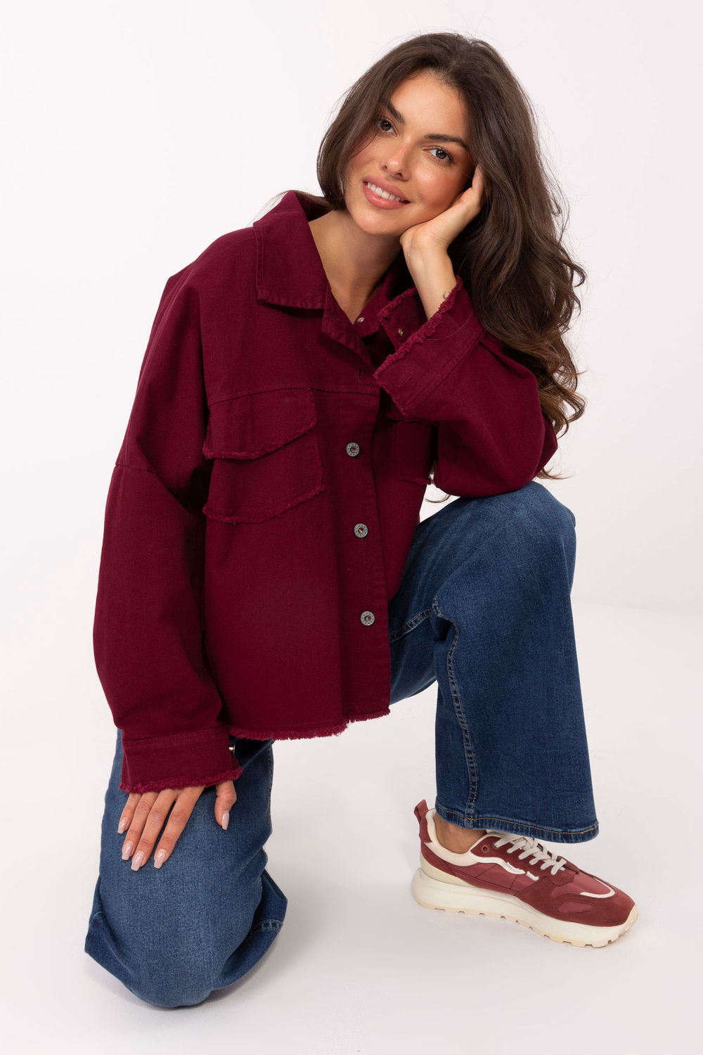 Koszula Damska Model IT-KS-FL5779.87 Bordo - Rue Paris - obrazek 5