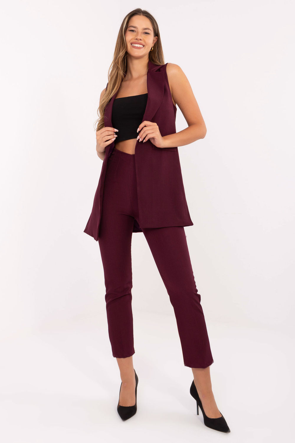 Kamizelka Model IT-KZ-FL5069.84 Bordo - Rue Paris - obrazek 3