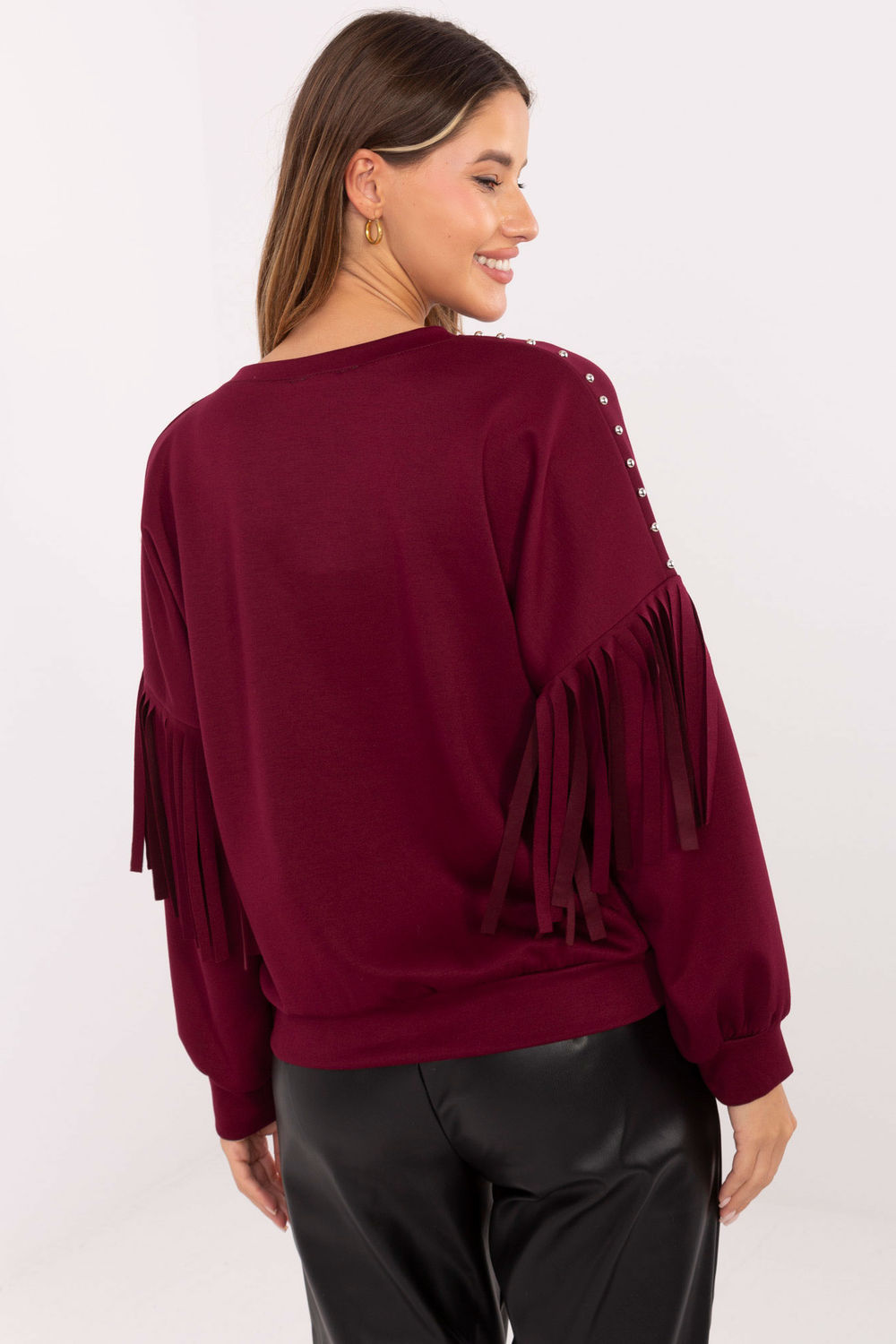 Bluza Damska Model IT-BL-21731.85 Bordo - Rue Paris - obrazek 4