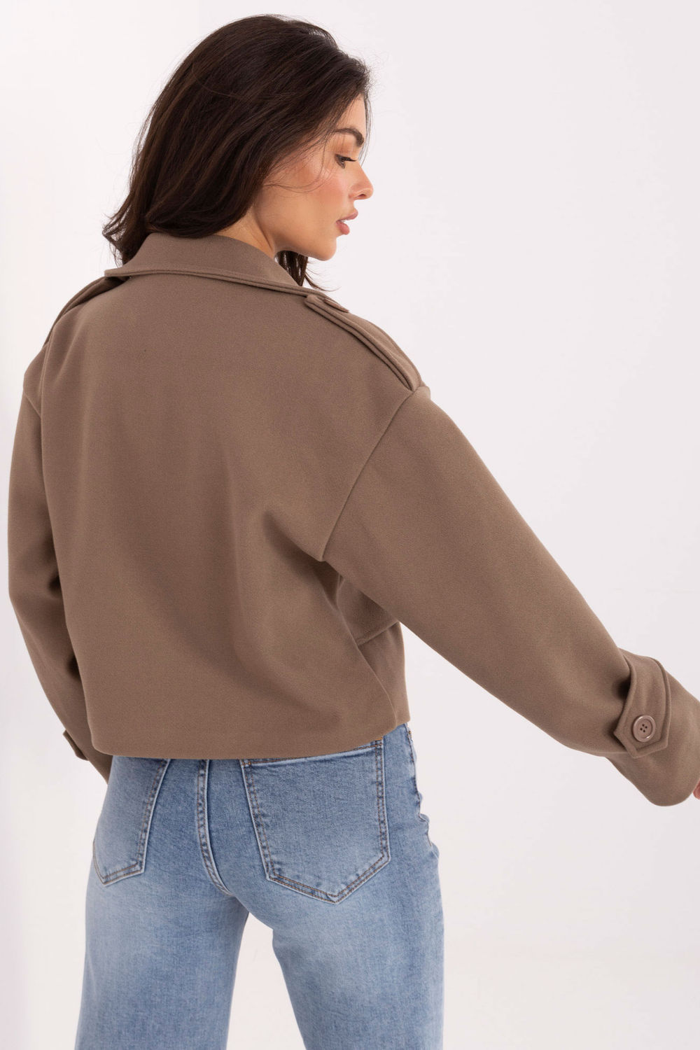 Płaszcz Damski Model IT-KR-A9558.62 Drak Beige - Rue Paris - obrazek 4