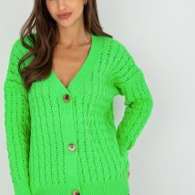 Sweter Kardigan Model LC-SW-8036.74P Fluo Green – Rue Paris