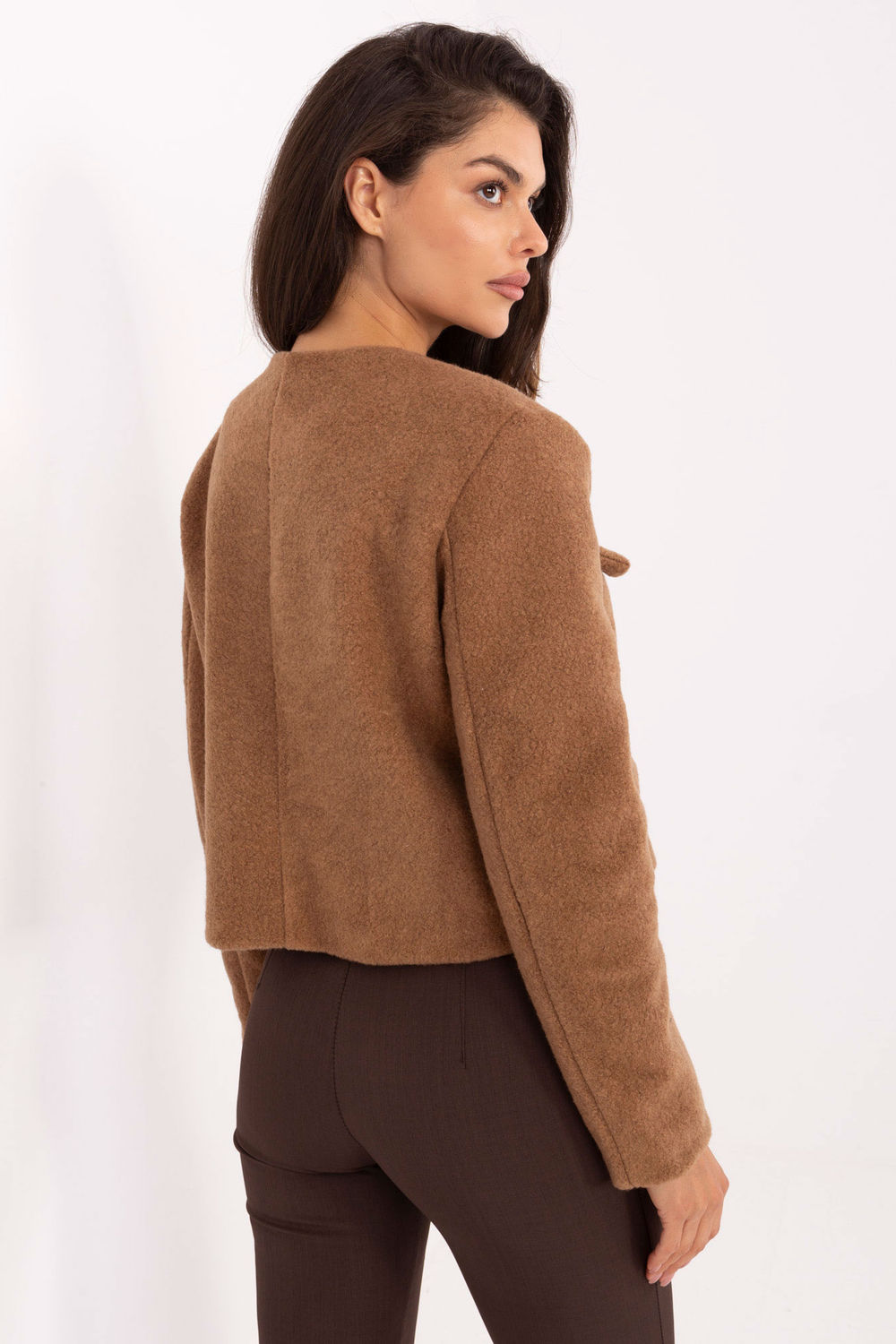 Żakiet Model IT-KR-FL9586.64 Camel - Rue Paris - obrazek 4