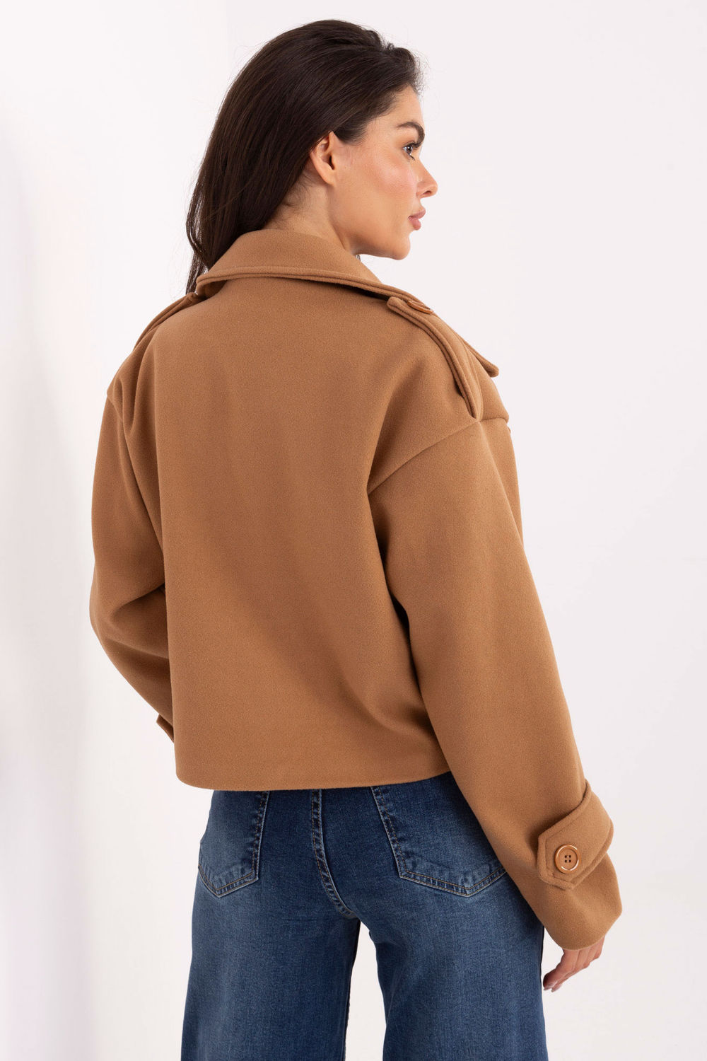 Płaszcz Damski Model IT-KR-A9558.62 Camel - Rue Paris - obrazek 4