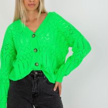Sweter Damski Model LC-SW-8022.04P Fluo Green – Rue Paris