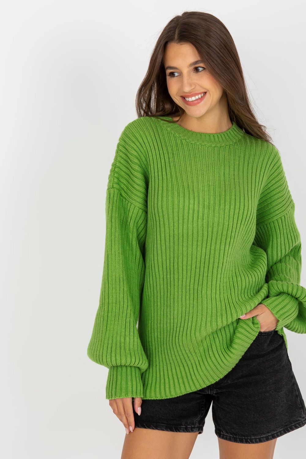 Sweter Damski Model LC-SW-0334.10P Light Green - Rue Paris