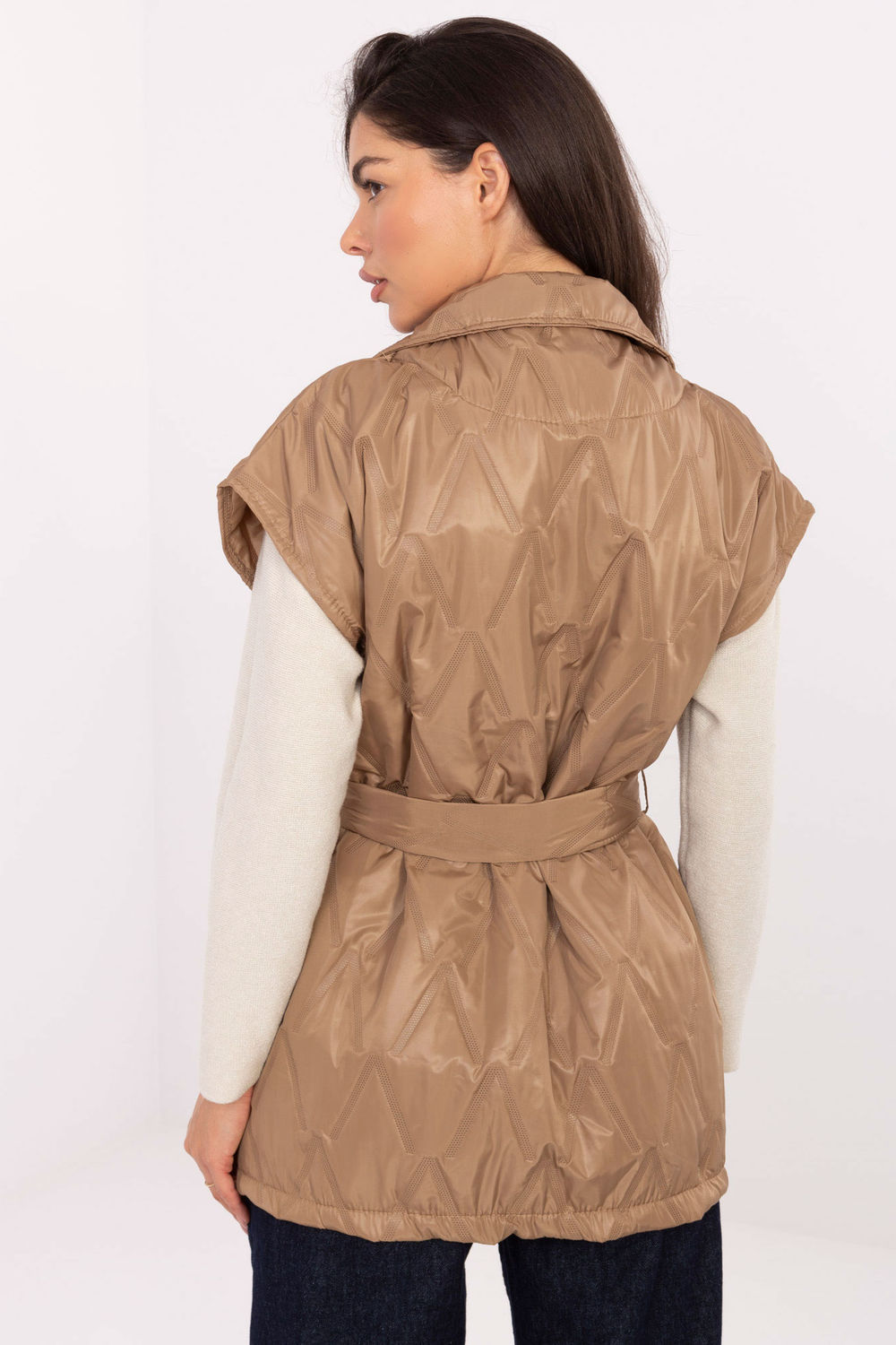 Kamizelka Model IT-KZ-FL9603.87 Camel - Rue Paris - obrazek 4