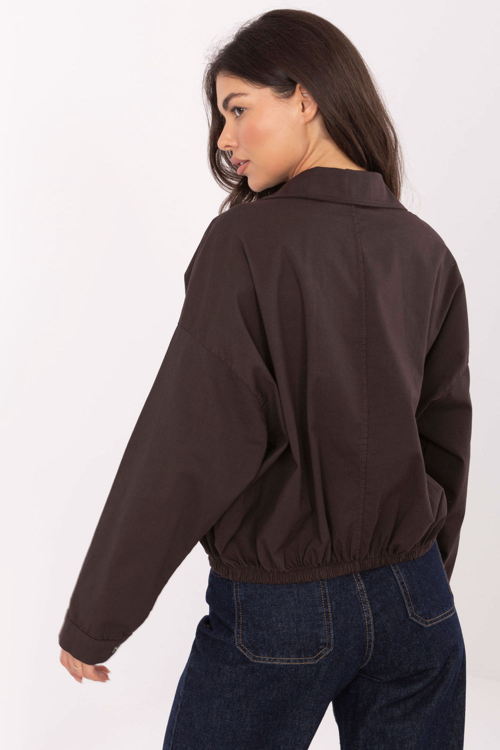 Koszula Damska Model IT-KS-FL9273.86 Dark Brown - Rue Paris - obrazek 4