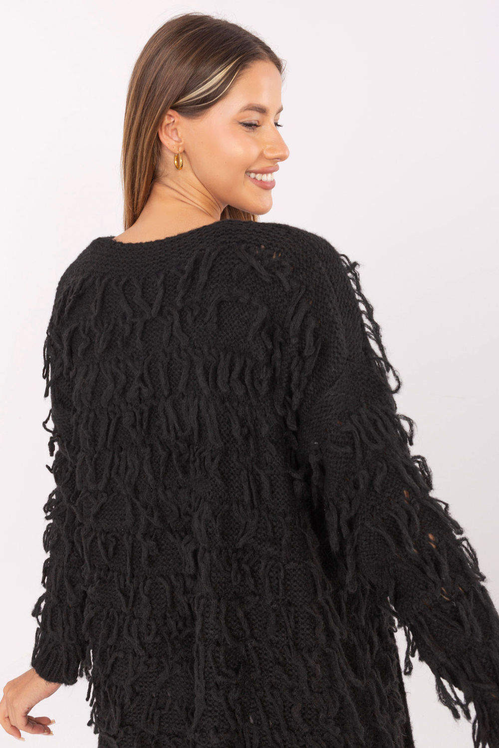 Sweter Kardigan Model MI-SW-0820.85 Black - Rue Paris - obrazek 4