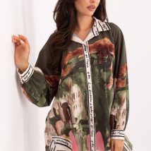 Koszula Damska Model IT-KS-18729.12 Khaki – Rue Paris