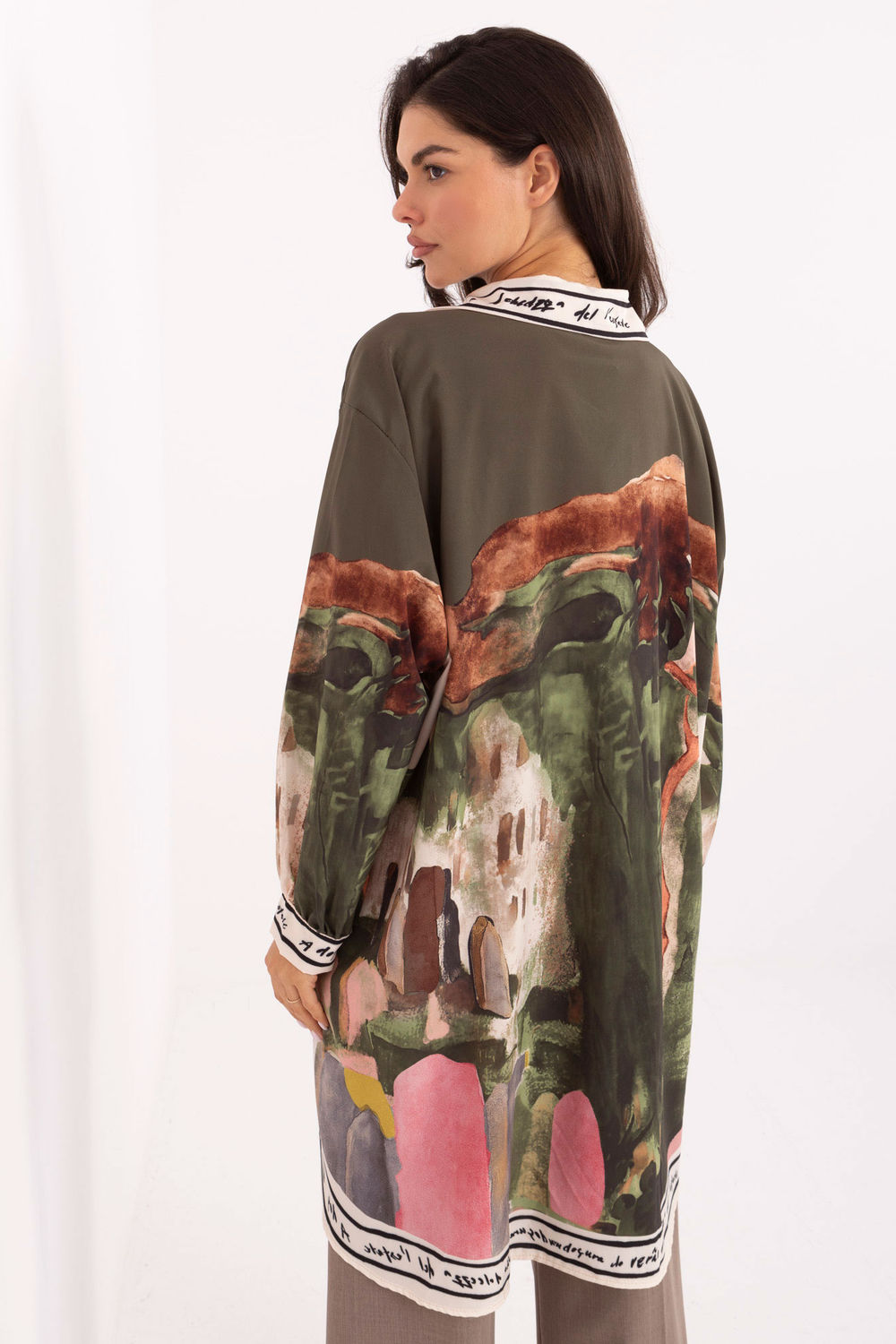 Koszula Damska Model IT-KS-18729.12 Khaki - Rue Paris - obrazek 4