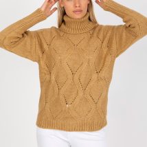 Sweter Damski Model LC-SW-3019.05P Camel – Rue Paris