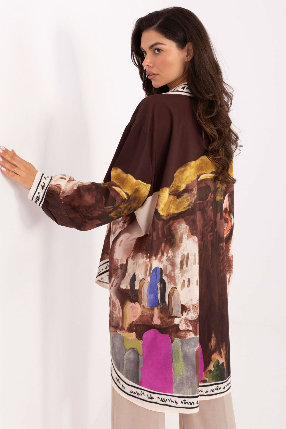 Koszula Damska Model IT-KS-18729.12 Brown - Rue Paris - obrazek 4