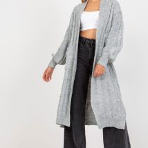 Sweter Kardigan Model LC-SW-8032.34P Grey – Rue Paris
